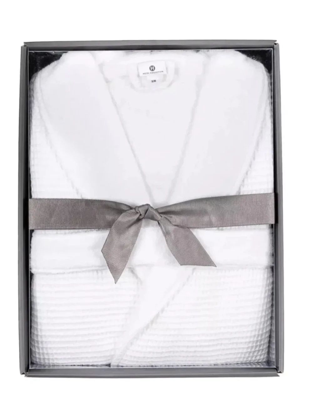 Hotel Collection Cotton Waffle White Bath Robe Shawl Collar All Cotton Small/Med